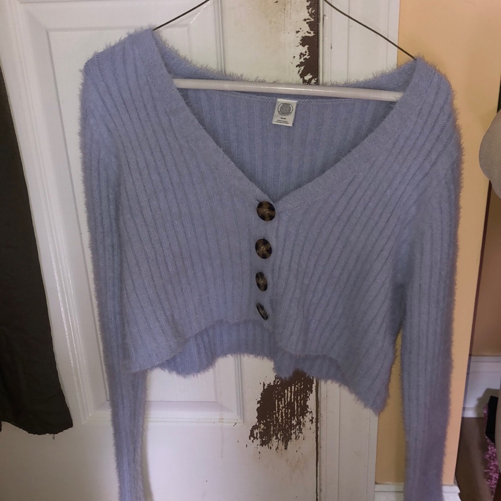 Fuzzy cropped sweater